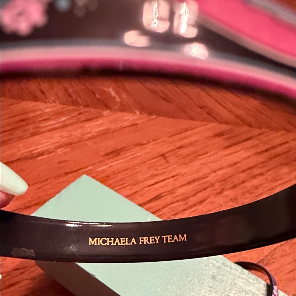 Floral Enamel Bangle Bracelets - Pink & Purple by the Michaela Frey Team - Picture 2 of 4